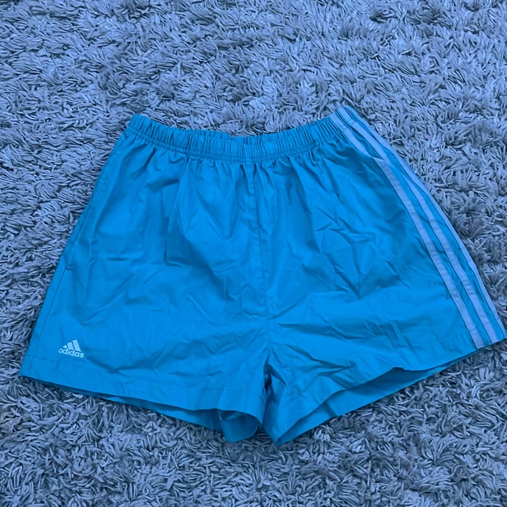 Adidas light blue shorts, size medium